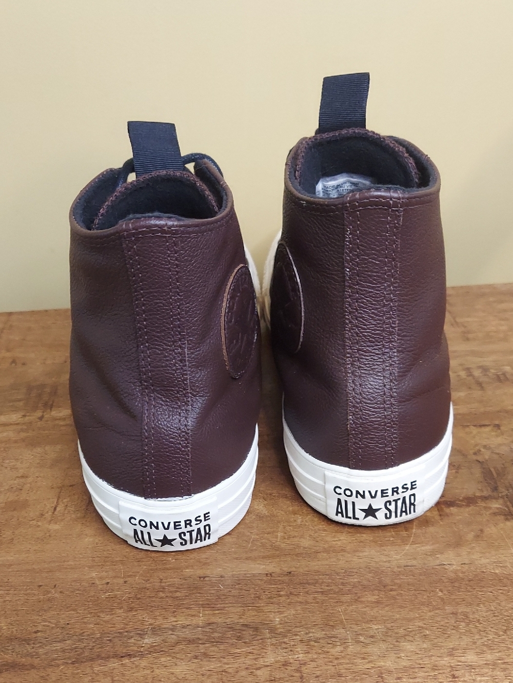 Converse High-Top Leather Sneakers in Dark Brown - Men's 11 - Picture 5 of 8